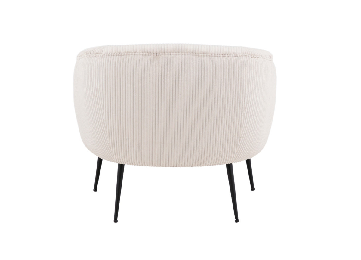 Fauteuil en velours côtelé beige