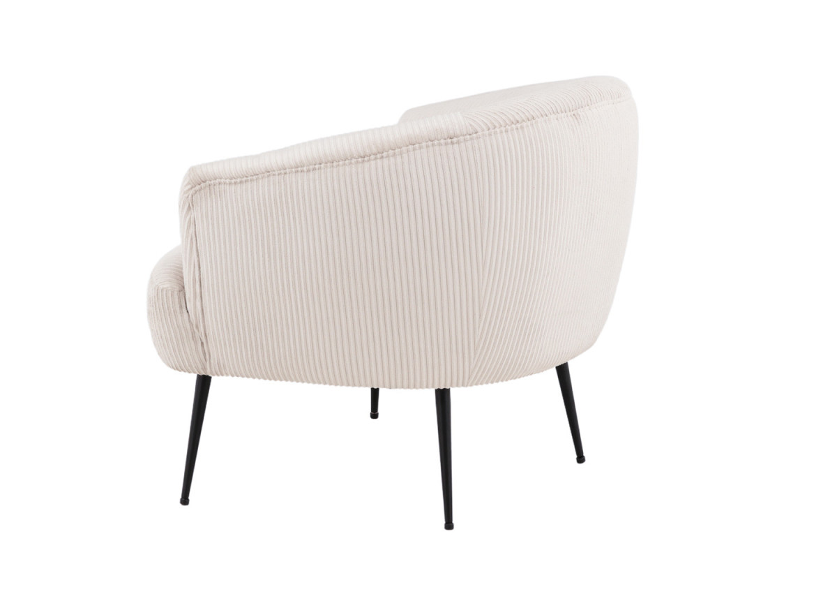 Fauteuil en velours côtelé beige