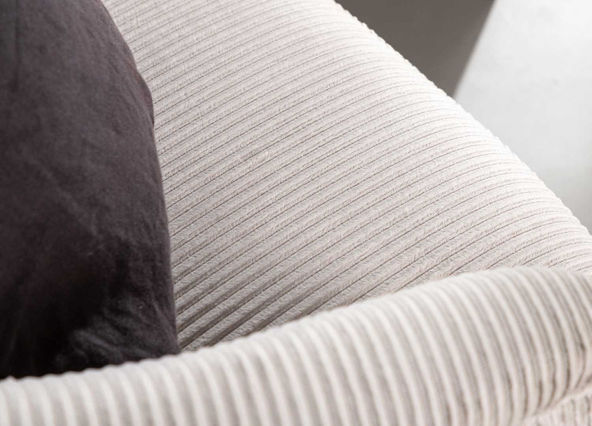 Fauteuil Rembourré Velours Côtelé Beige