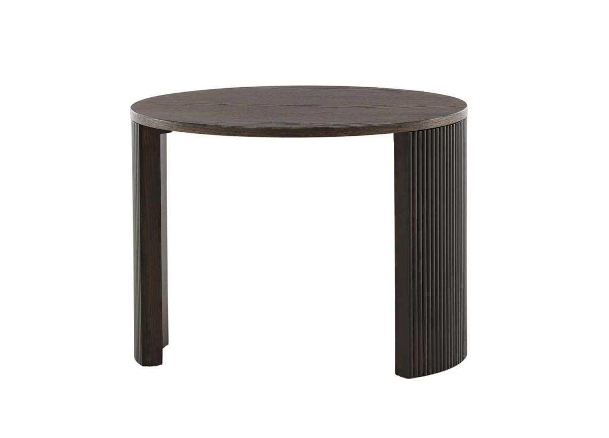 Table d'appoint moderne ronde couleur bois moka