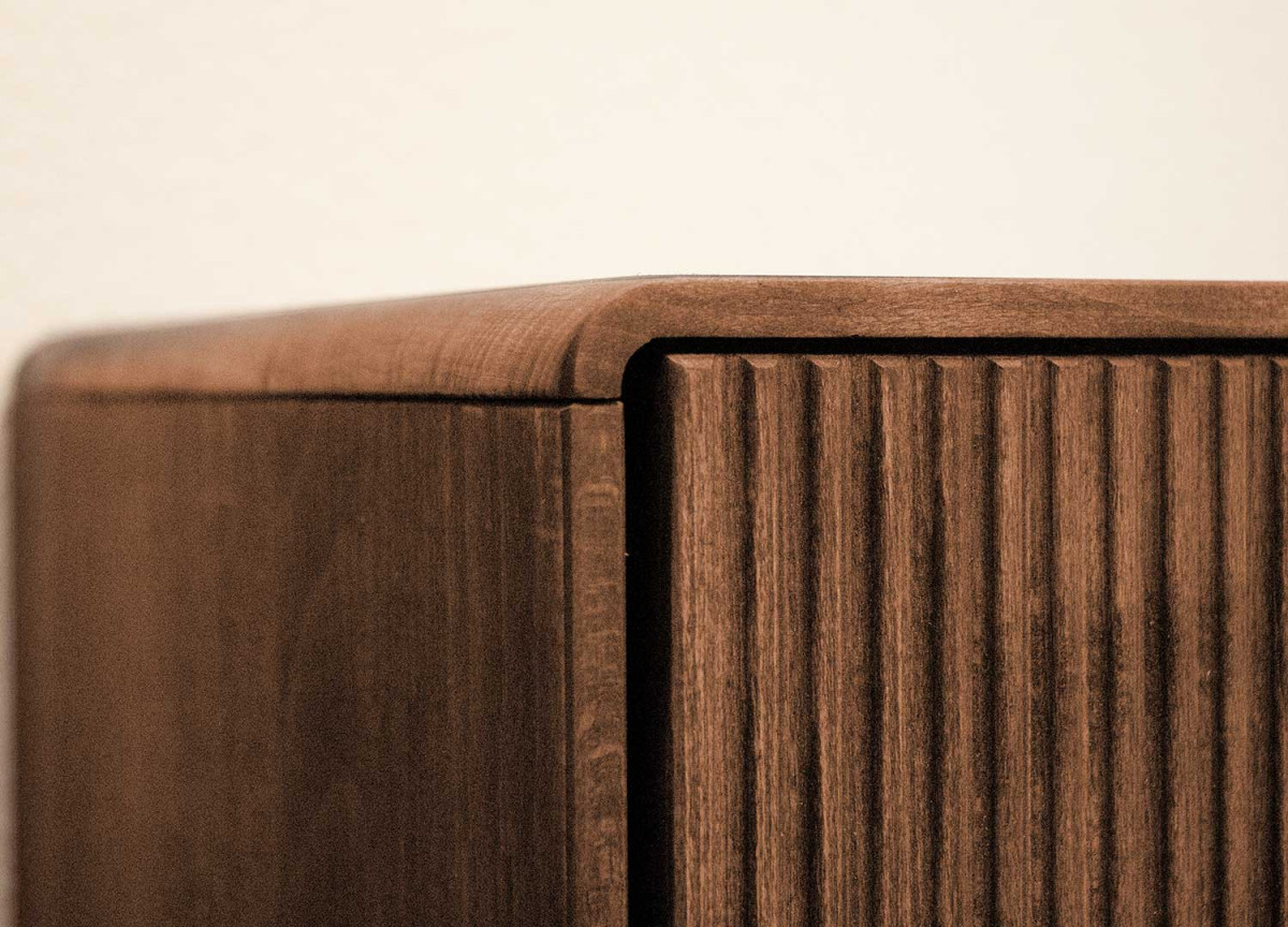 Buffet Bois Foncé 180 cm 4 Tiroirs - 2 Portes