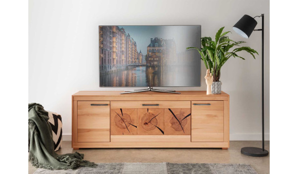 Meuble TV original en bois robuste