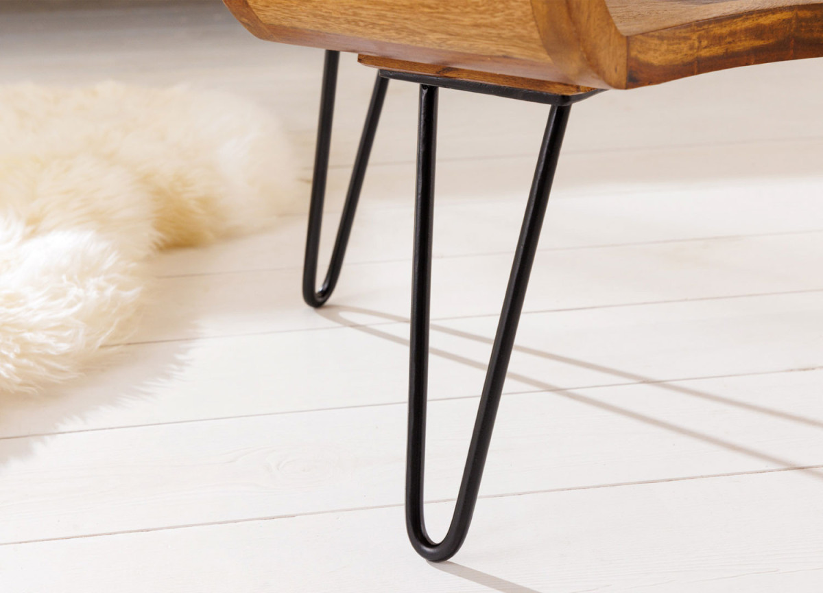Table Basse Originale en Bois et Métal