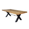 Table de repas en pin et métal 240 cm