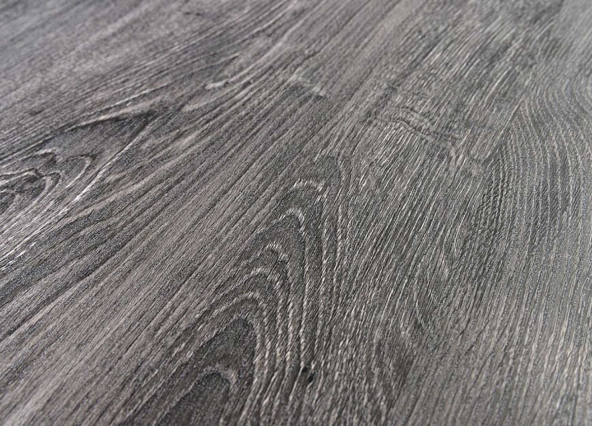 Table de repas aspect bois gris et métal