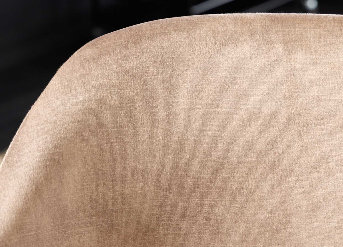 Chaises velours champagne et métal noir
