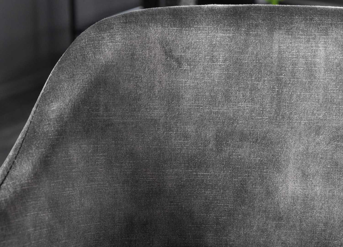Chaises velours gris foncé et métal noir