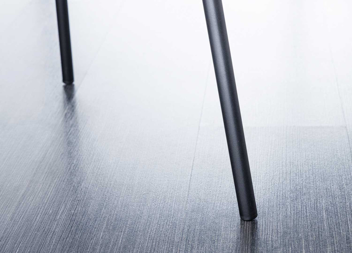 Chaises velours gris foncé et métal noir