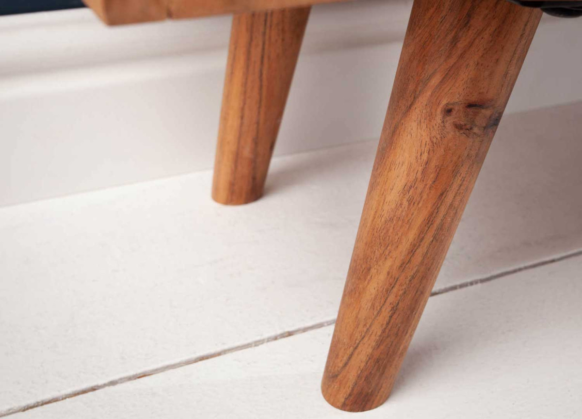 Buffet Bois Massif en Acacia avec Reliefs