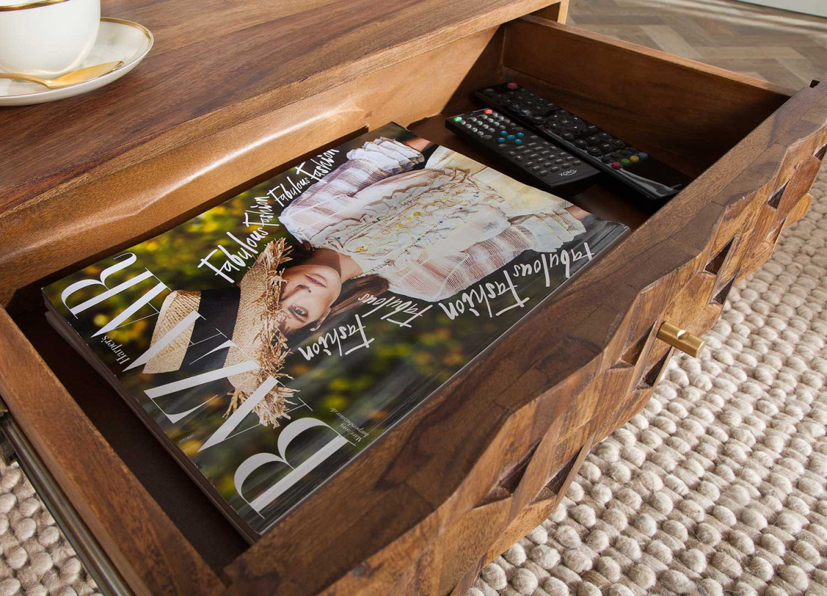 Table Basse Rétro en Bois Massif