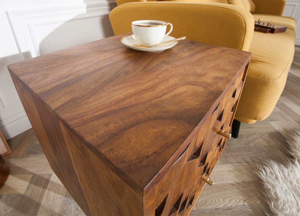 Table de Nuit ou Table d'Appoint Rétro en Shesham