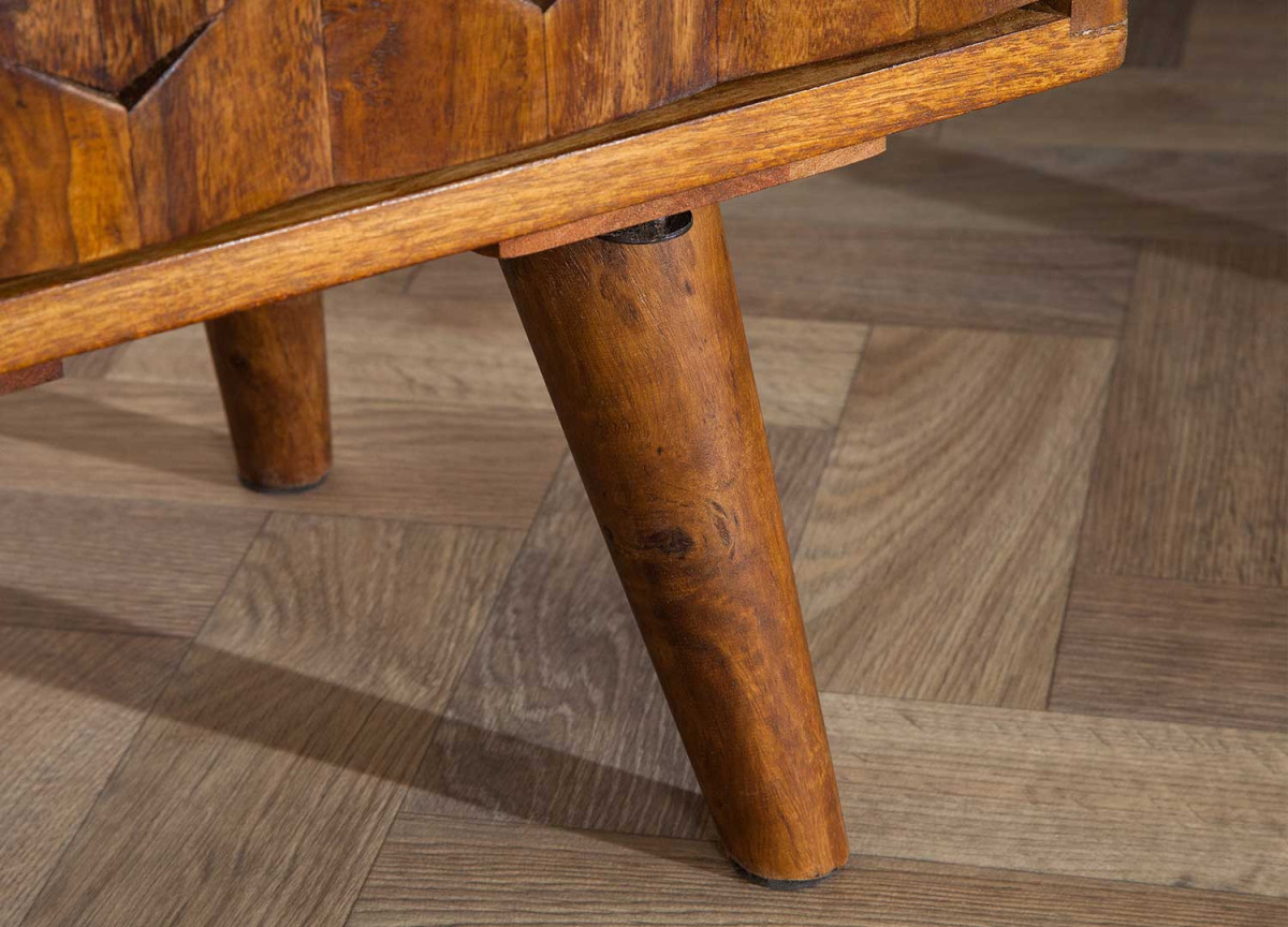Table de Nuit ou Table d'Appoint Rétro en Shesham