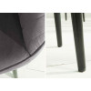 Chaises en velours gris argent et métal noir