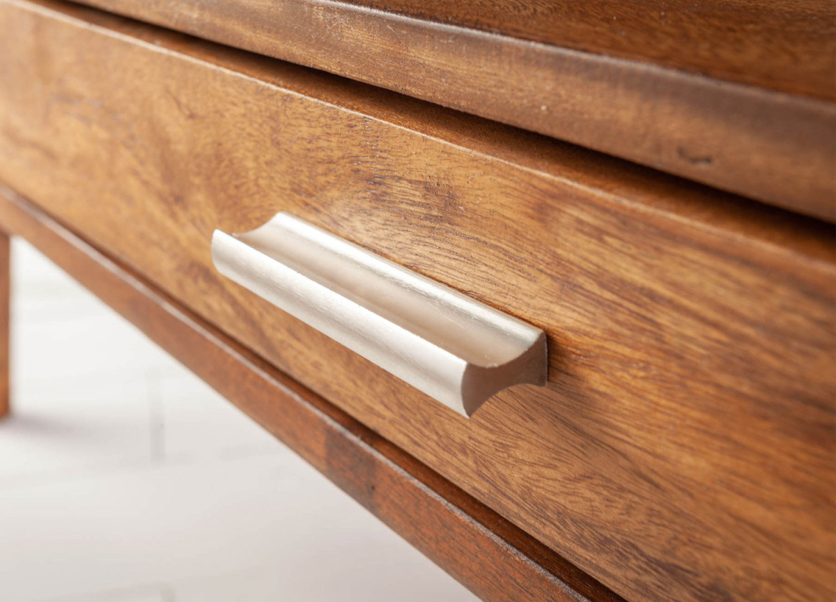 Table Basse Rétro en Bois Massif 100 cm