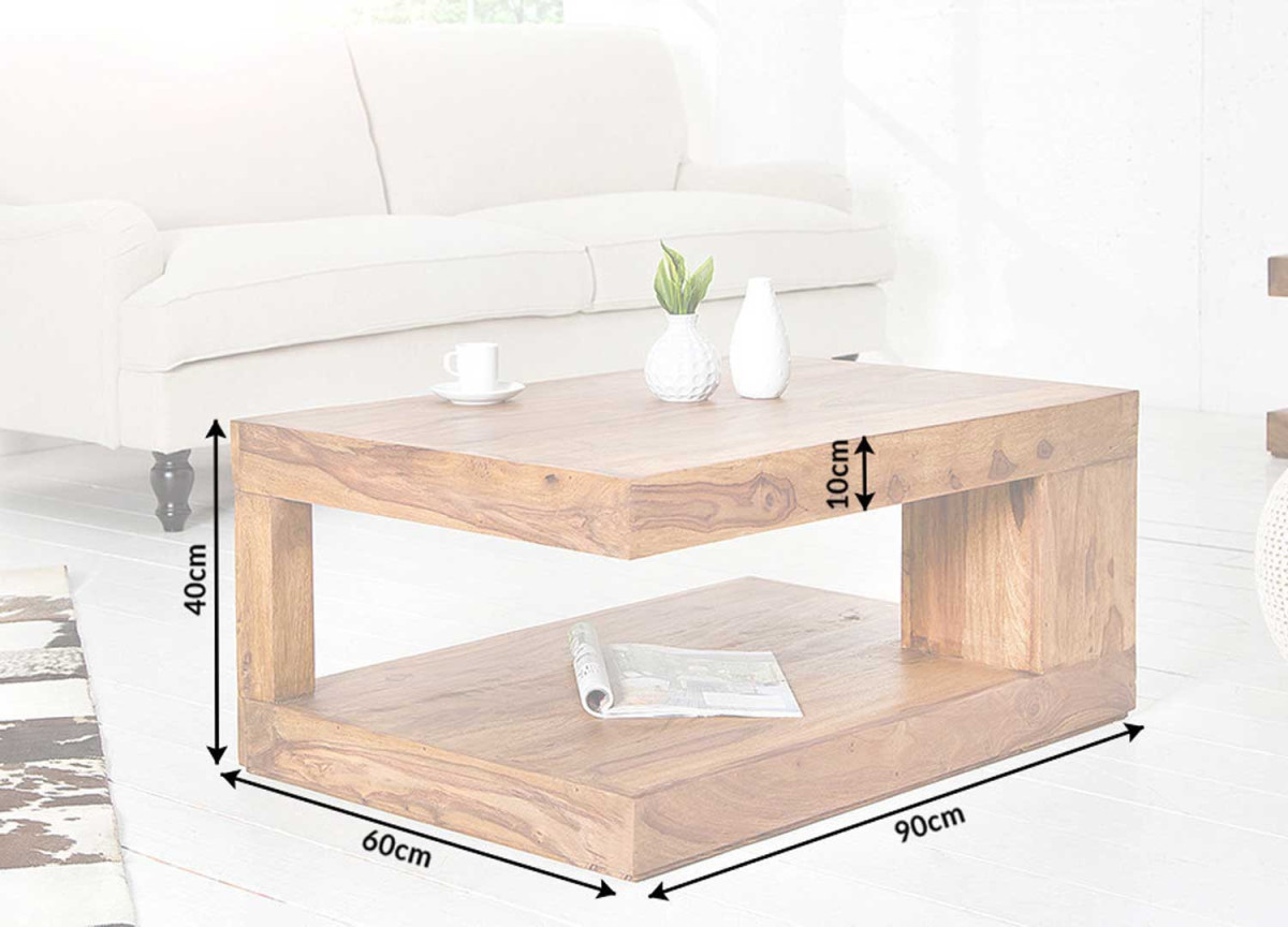 Table basse originale en bois massif