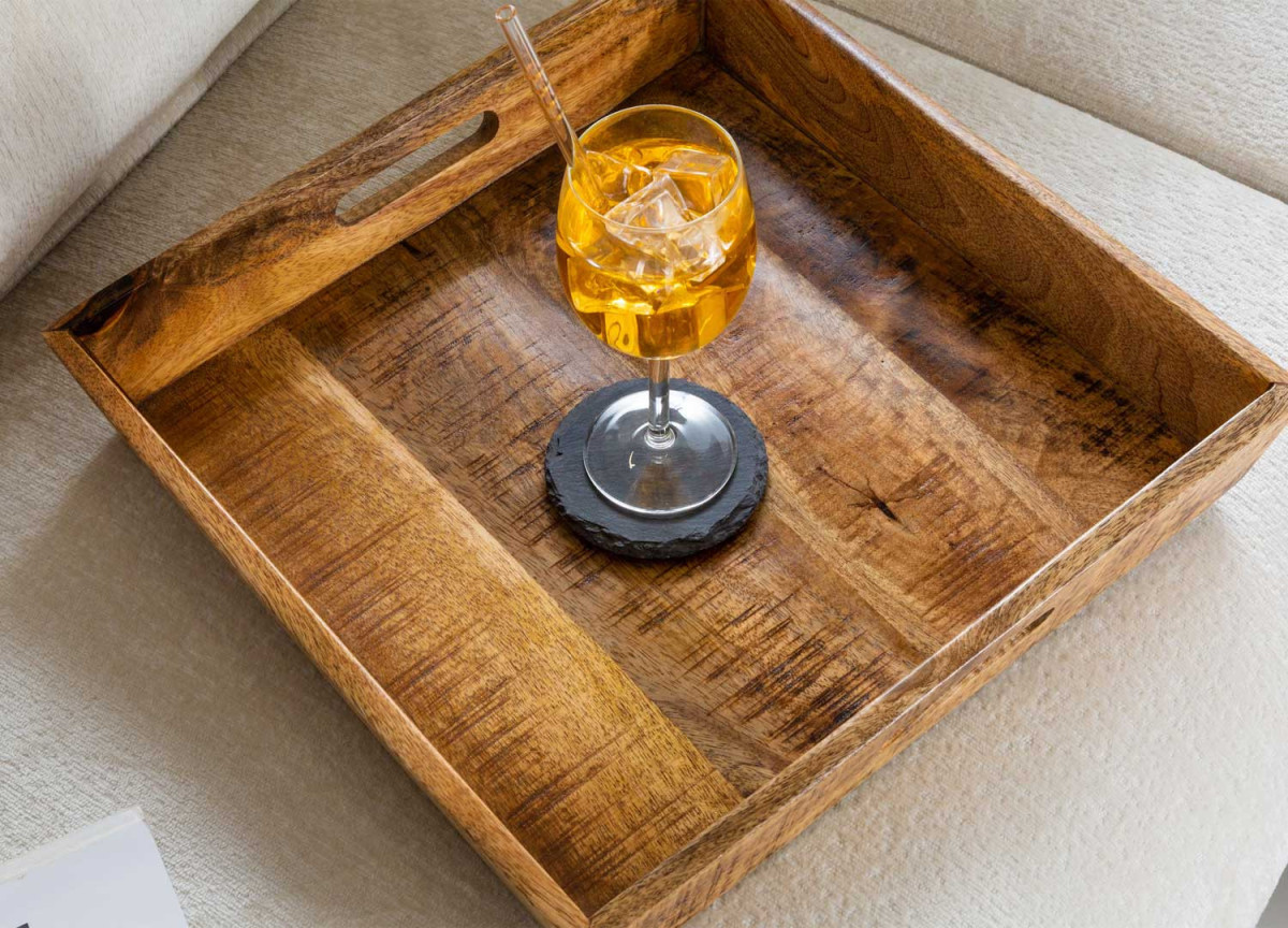 Table Basse en Bois et Plateaux Amovibles