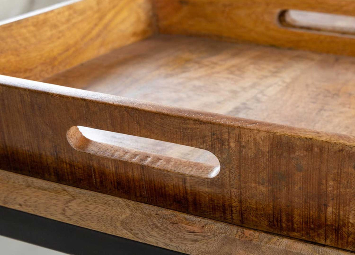 Table Basse en Bois et Plateaux Amovibles