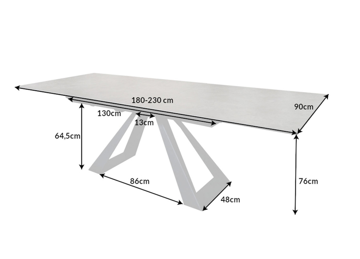Table à manger en céramique 180-230 cm