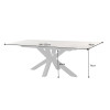 Table extensible céramique aspect marbre blanc