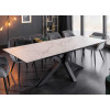 Table extensible céramique aspect marbre blanc