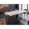 Table extensible céramique aspect marbre blanc