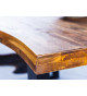 Table à manger en bois d'acacia et métal anthracite