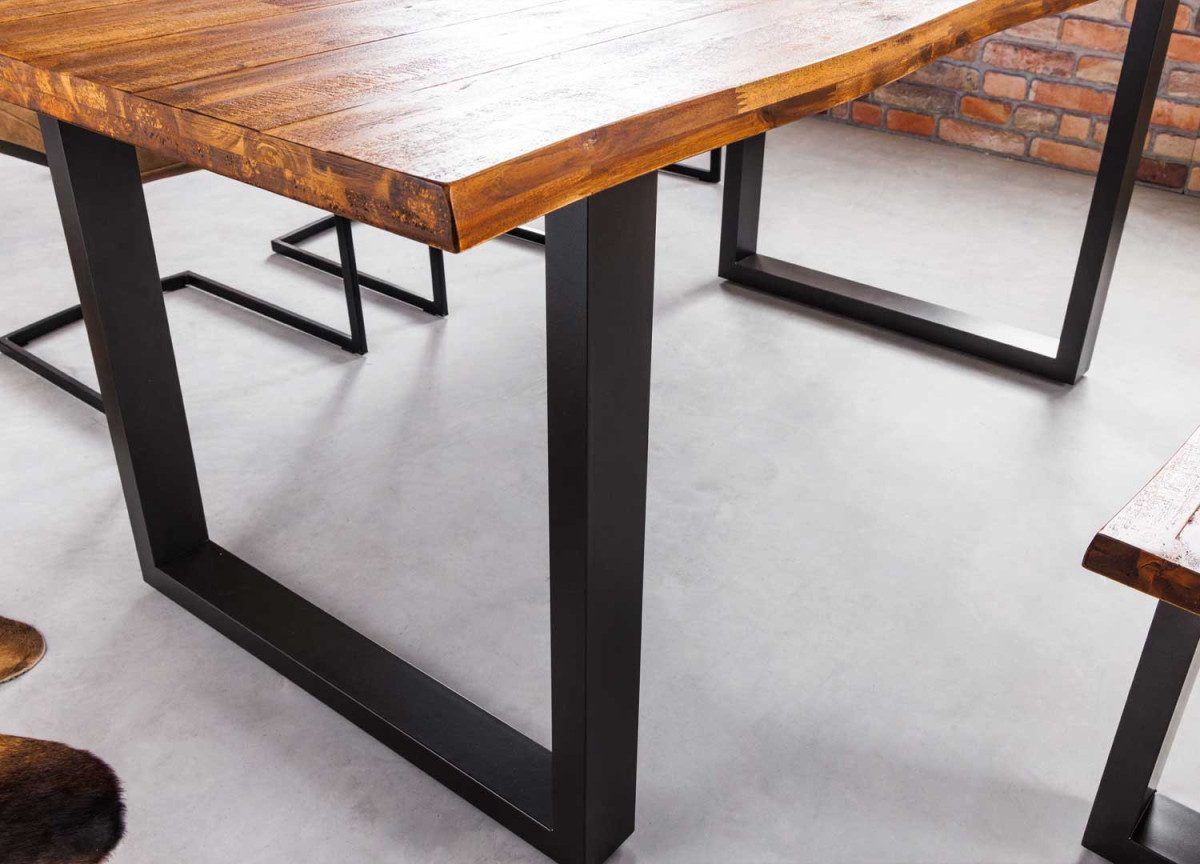 Table de Repas Acacia et Pieds Anthracite
