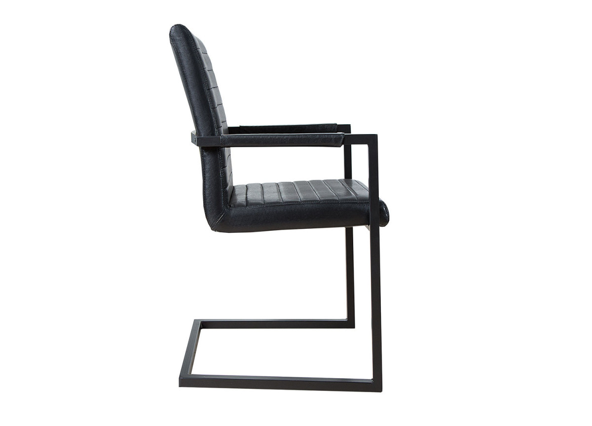 Lot de 4 chaises en simili noir antique