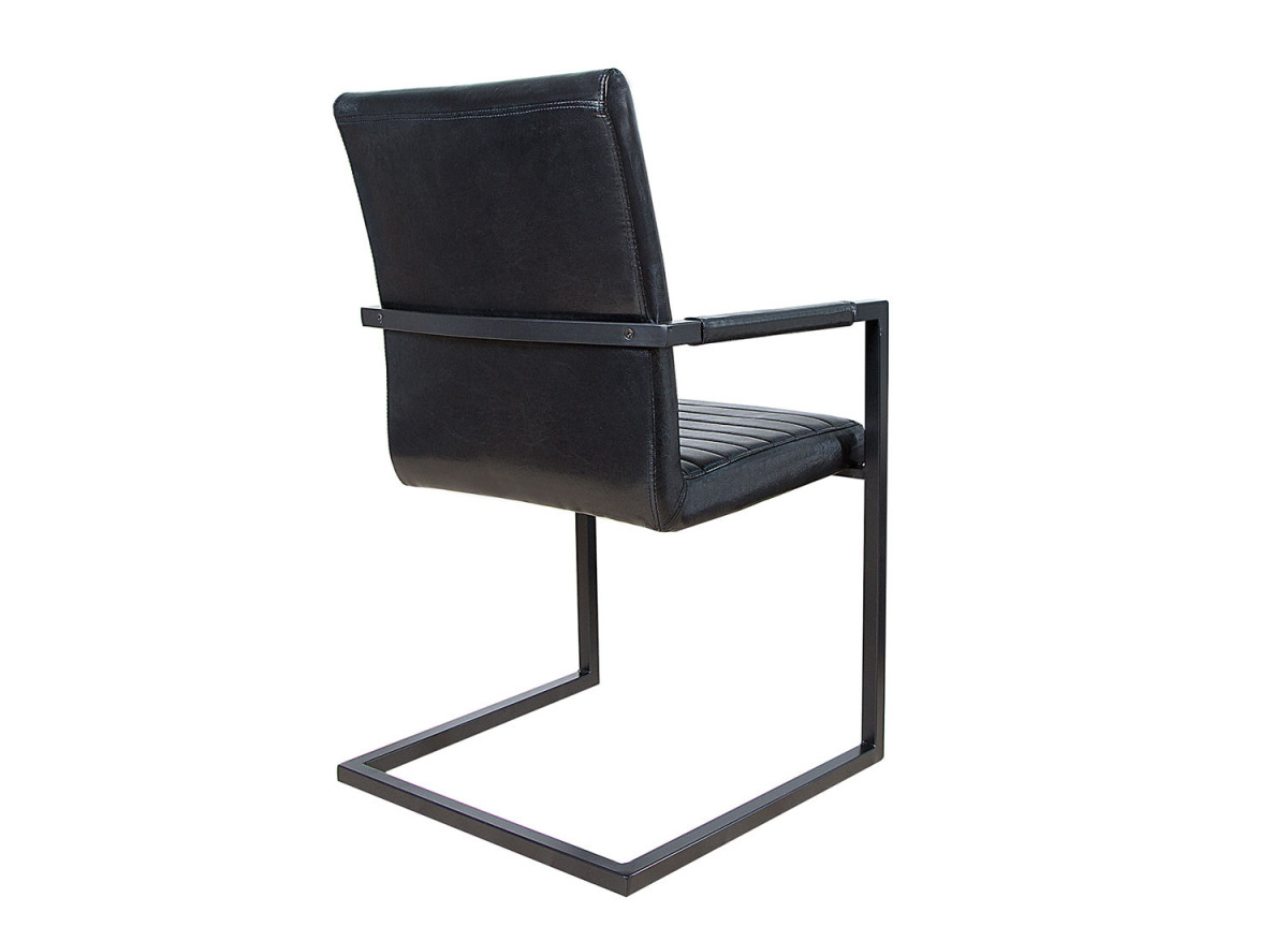 Lot de 4 chaises en simili noir antique