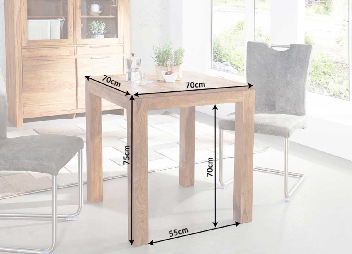 Table à manger carrée en bois massif