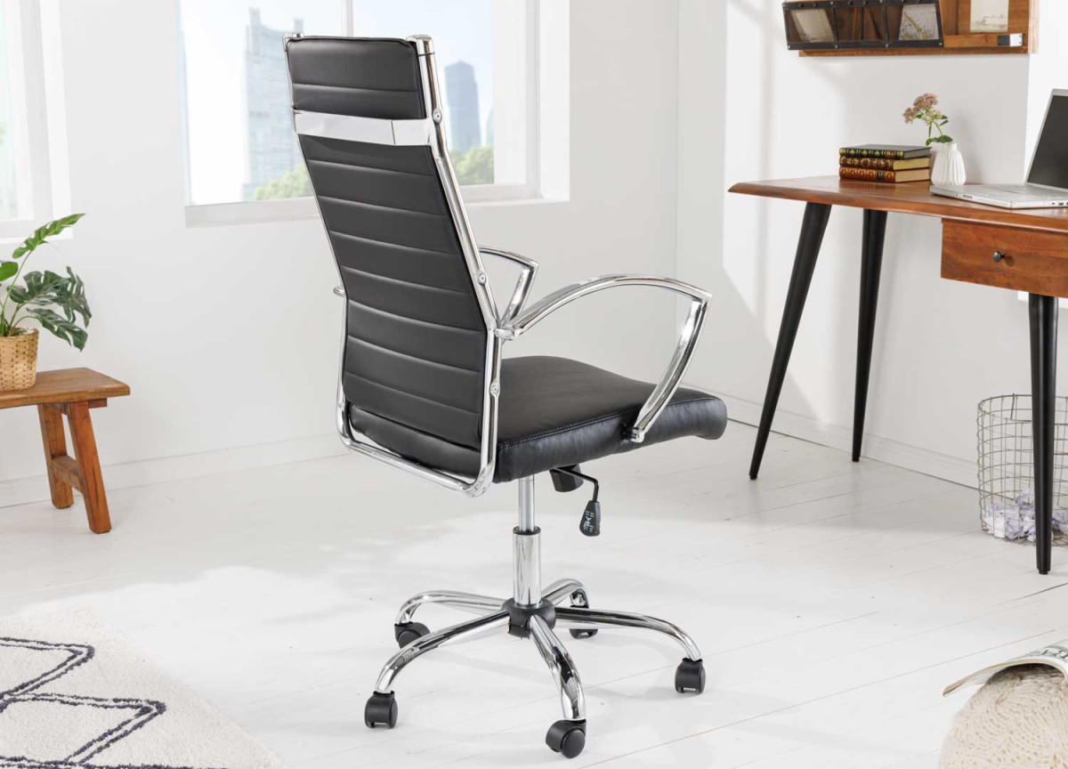 Fauteuil de bureau simili cuir noir