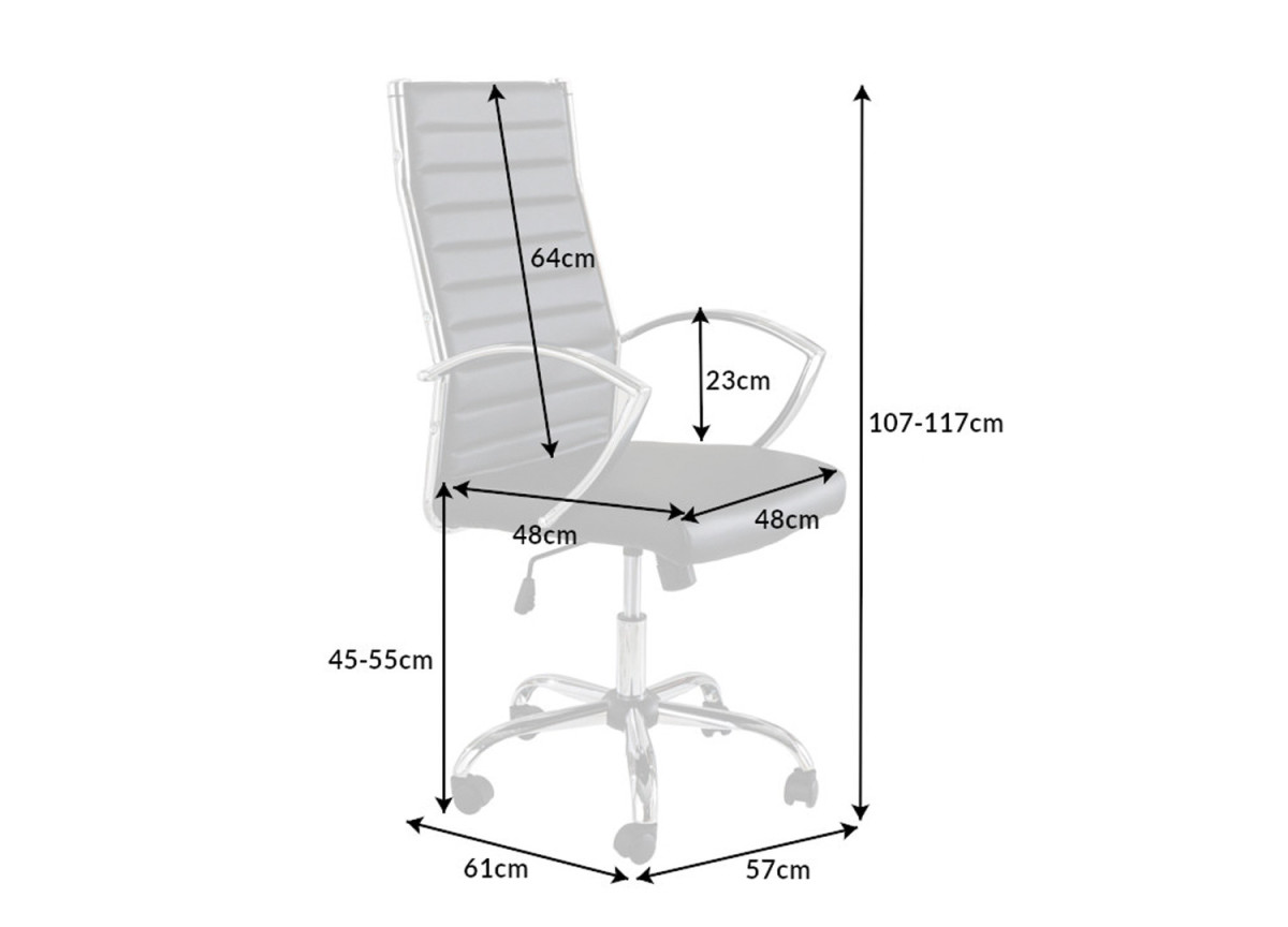 Fauteuil de bureau simili cuir noir