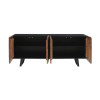 Buffet noir et bois 180 cm