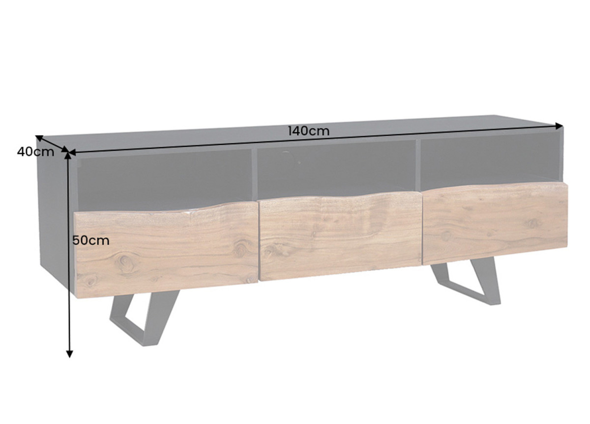 Meuble TV Noir et Bois