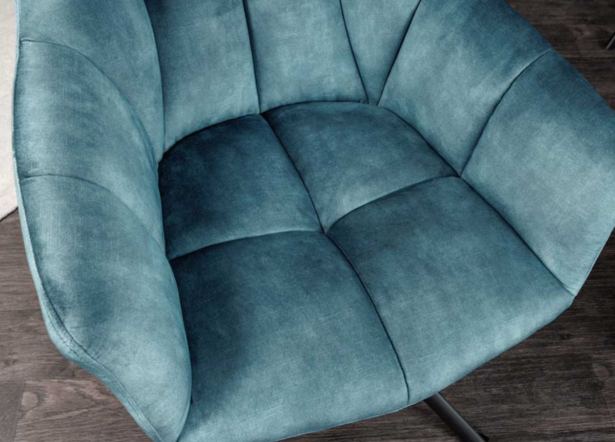 Fauteuils rotatifs velours bleu