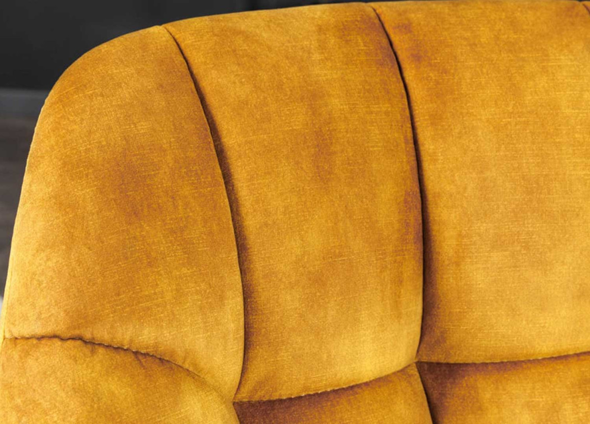 Fauteuils rotatifs métal et velours jaune