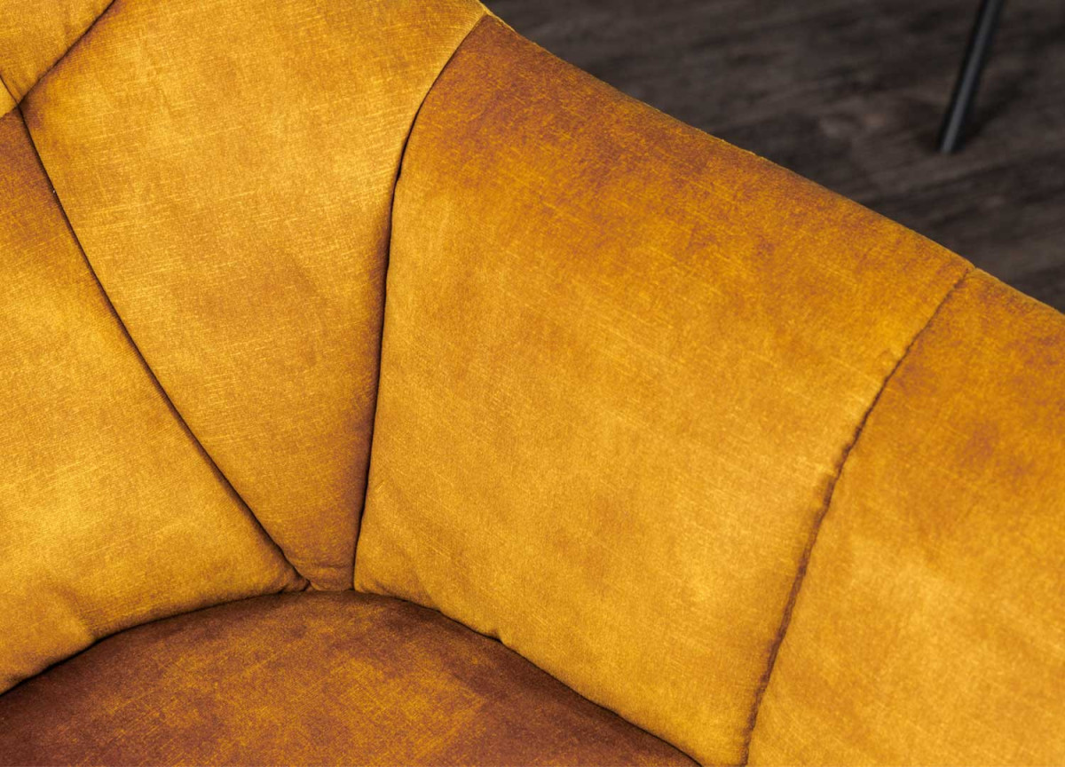 Fauteuils rotatifs métal et velours jaune