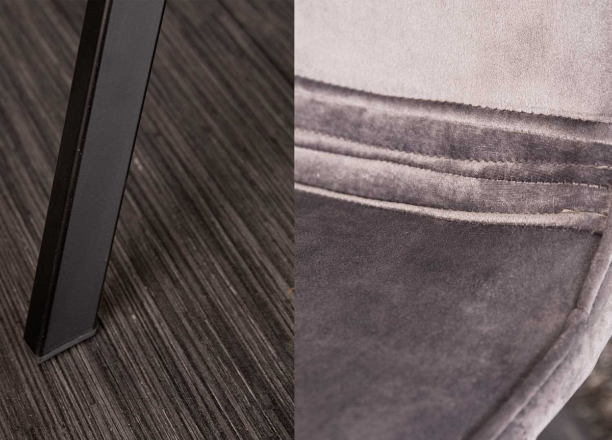 Chaises velours gris foncé