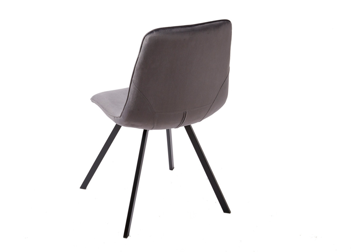 Chaises velours gris foncé