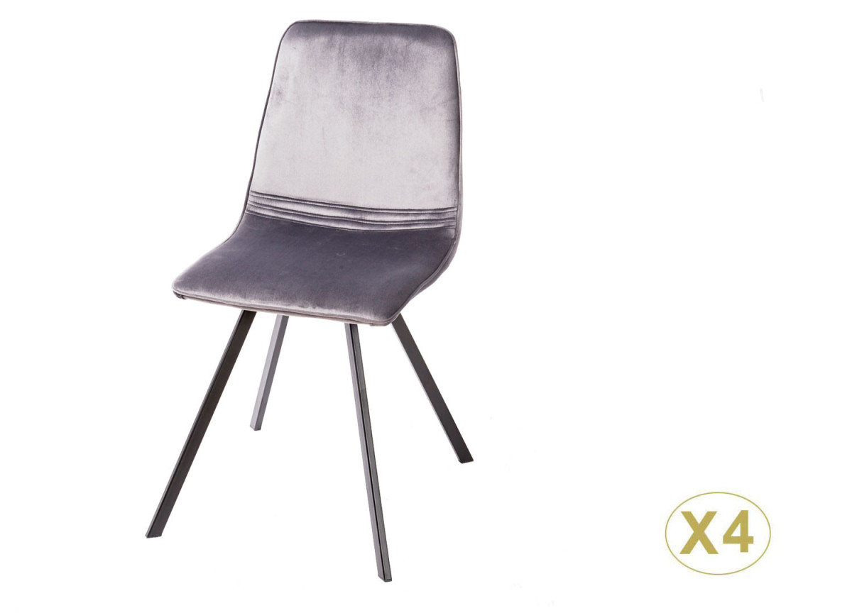 Chaises velours gris foncé