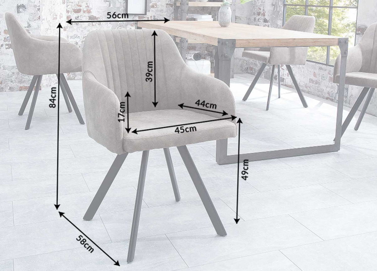 Chaise design gris foncé / Pieds métal noir