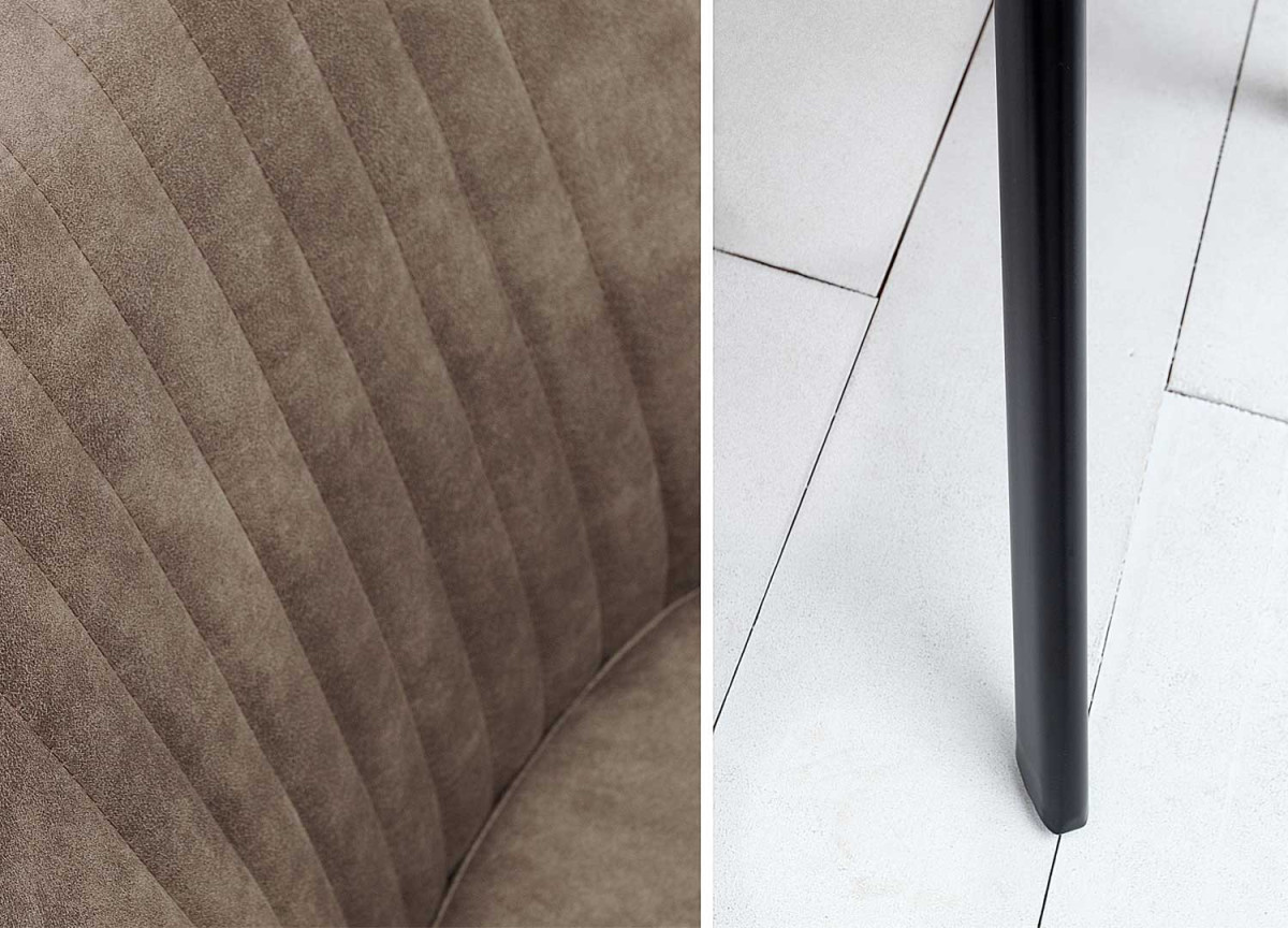 Chaise design gris foncé / Pieds métal noir