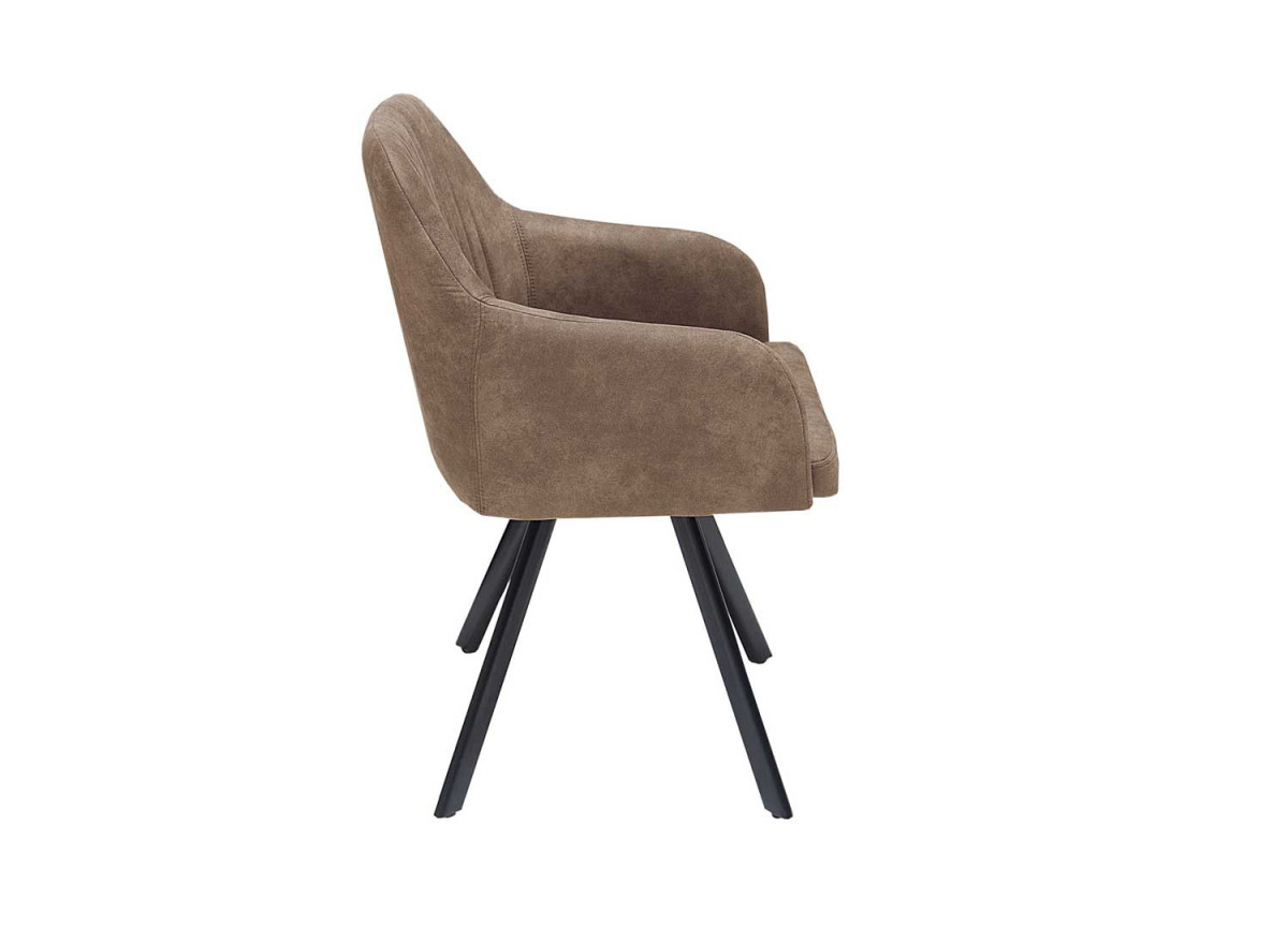 Chaise design gris foncé / Pieds métal noir