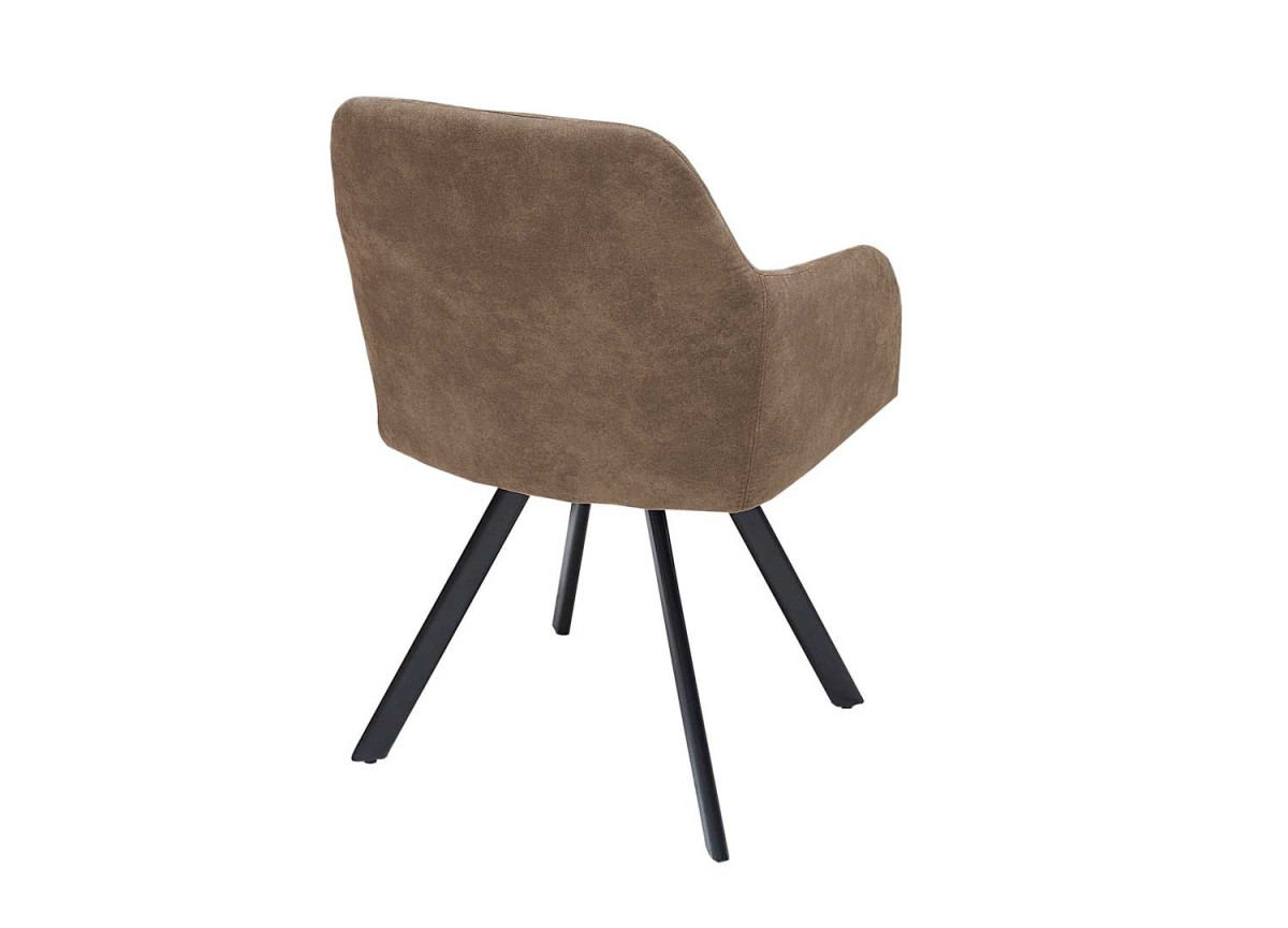 Chaise design gris foncé / Pieds métal noir