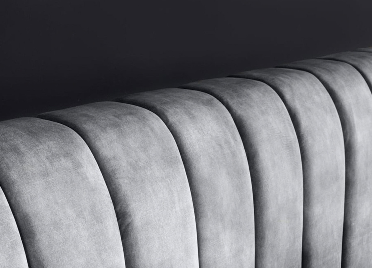 Lit adulte velours gris
