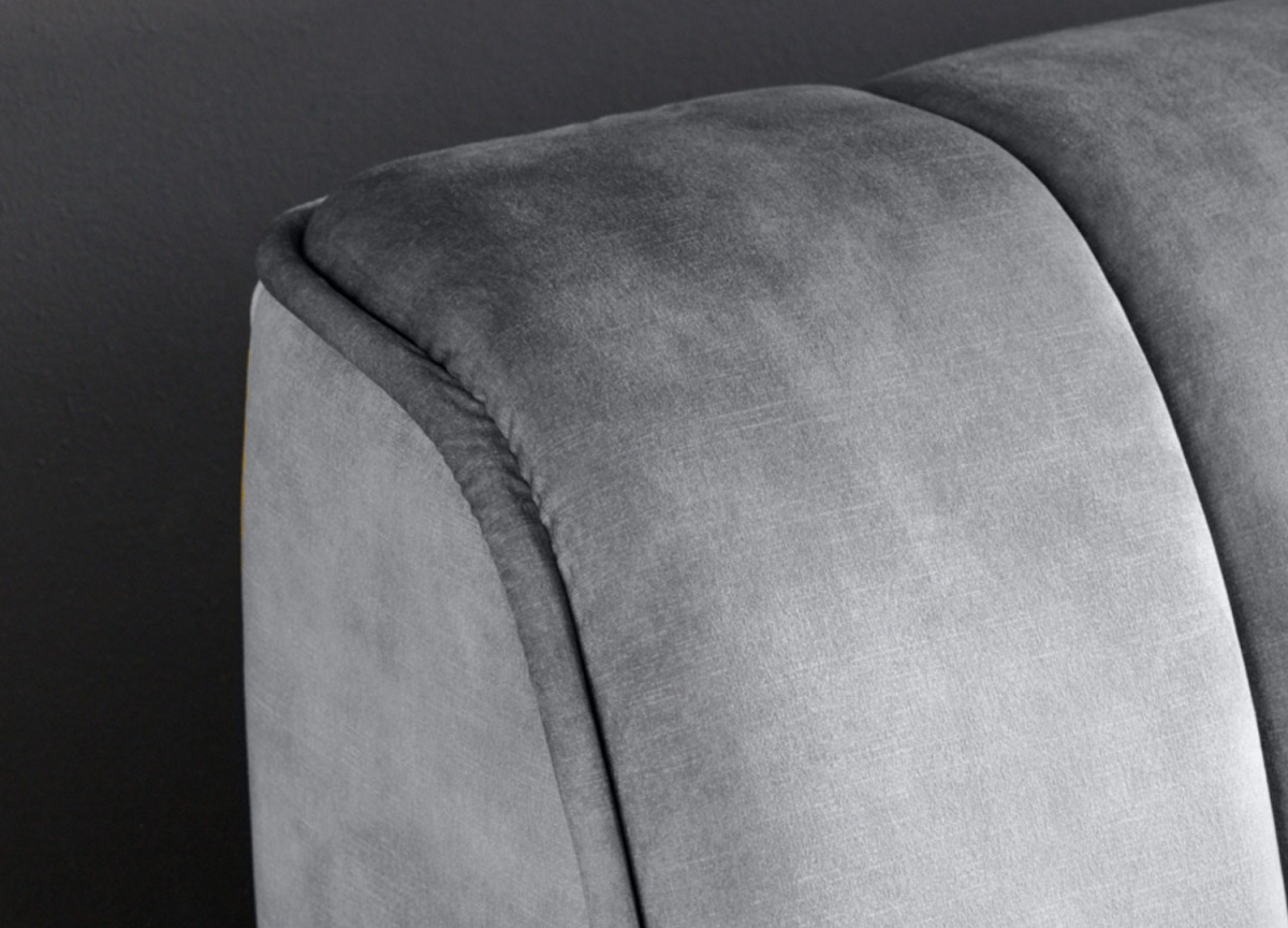 Lit adulte velours gris