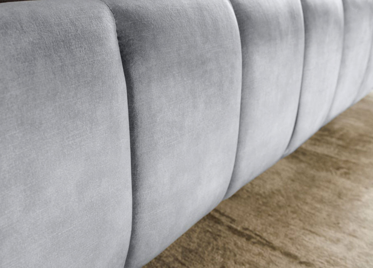 Lit adulte velours gris