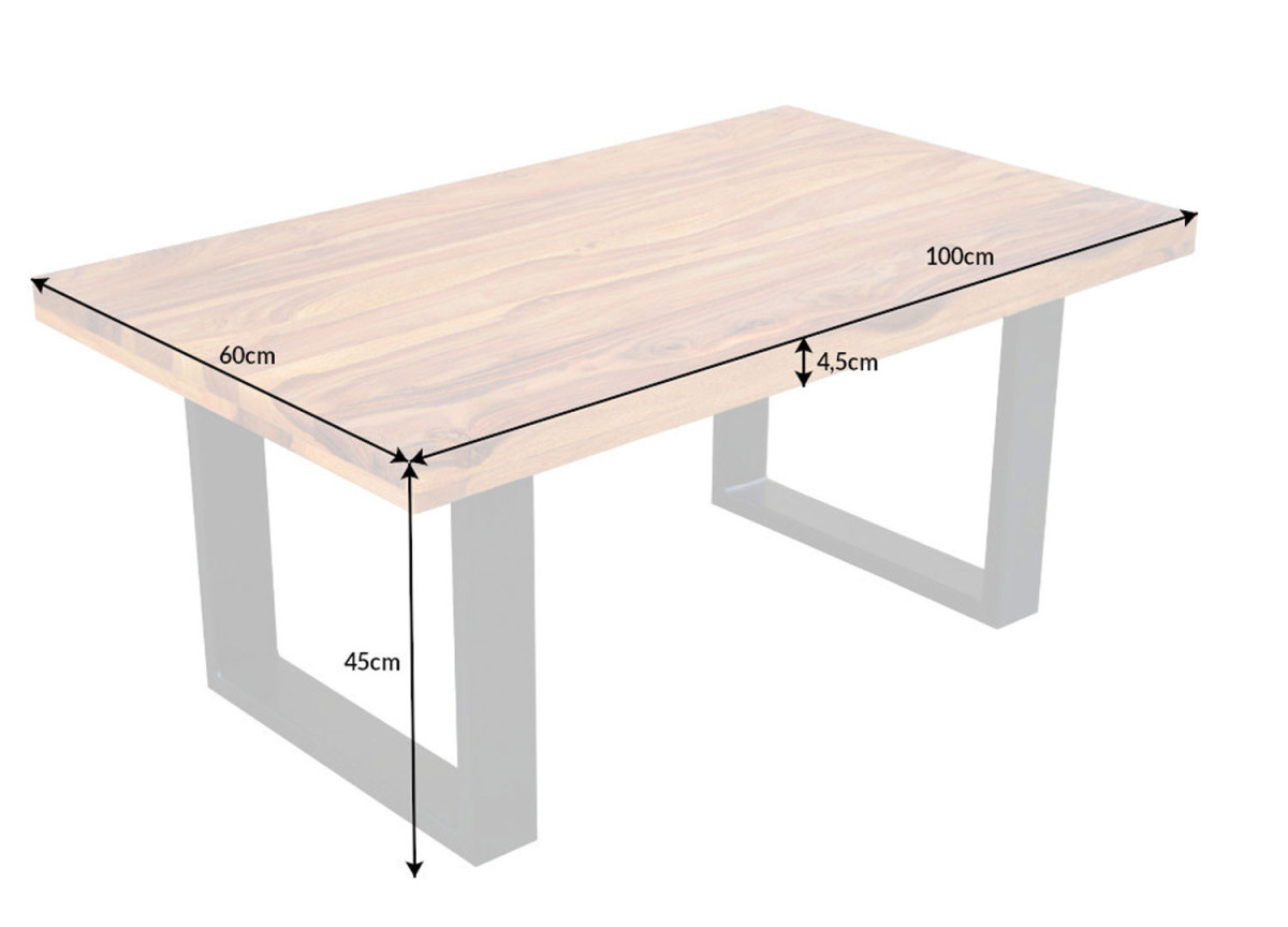 Table Basse Rectangulaire Bois et Métal 100 cm