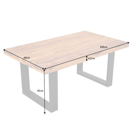 Table Basse Rectangulaire Bois et Métal 100 cm
