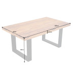 Table Basse Rectangulaire Bois et Métal 100 cm